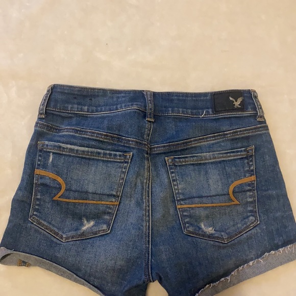 Distressed blue denim shorts - Picture 2 of 2